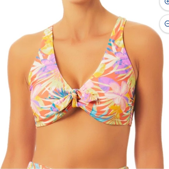 NWT TIME AND TRU COLORFUL PRINT BIKINI TOP - Picture 1 of 5